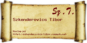 Szkenderovics Tibor névjegykártya